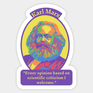 Karl Marx Portrait and Quote Sticker